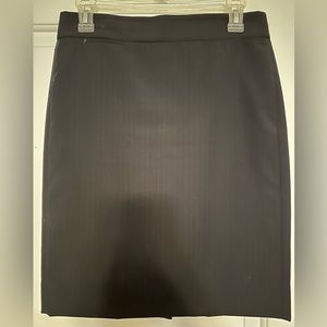 New J.Crew navy pinstripe suit skirt and jacket, size 0